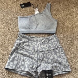 Ryderwear Gray Animal Print Sports Bra Set